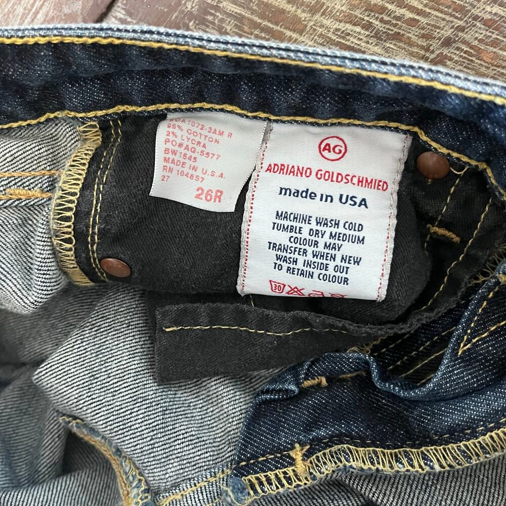 Vintage Adriano Goldschmied AG The Club Low Rise Jeans USA Made Size 26R - Picture 10 of 12